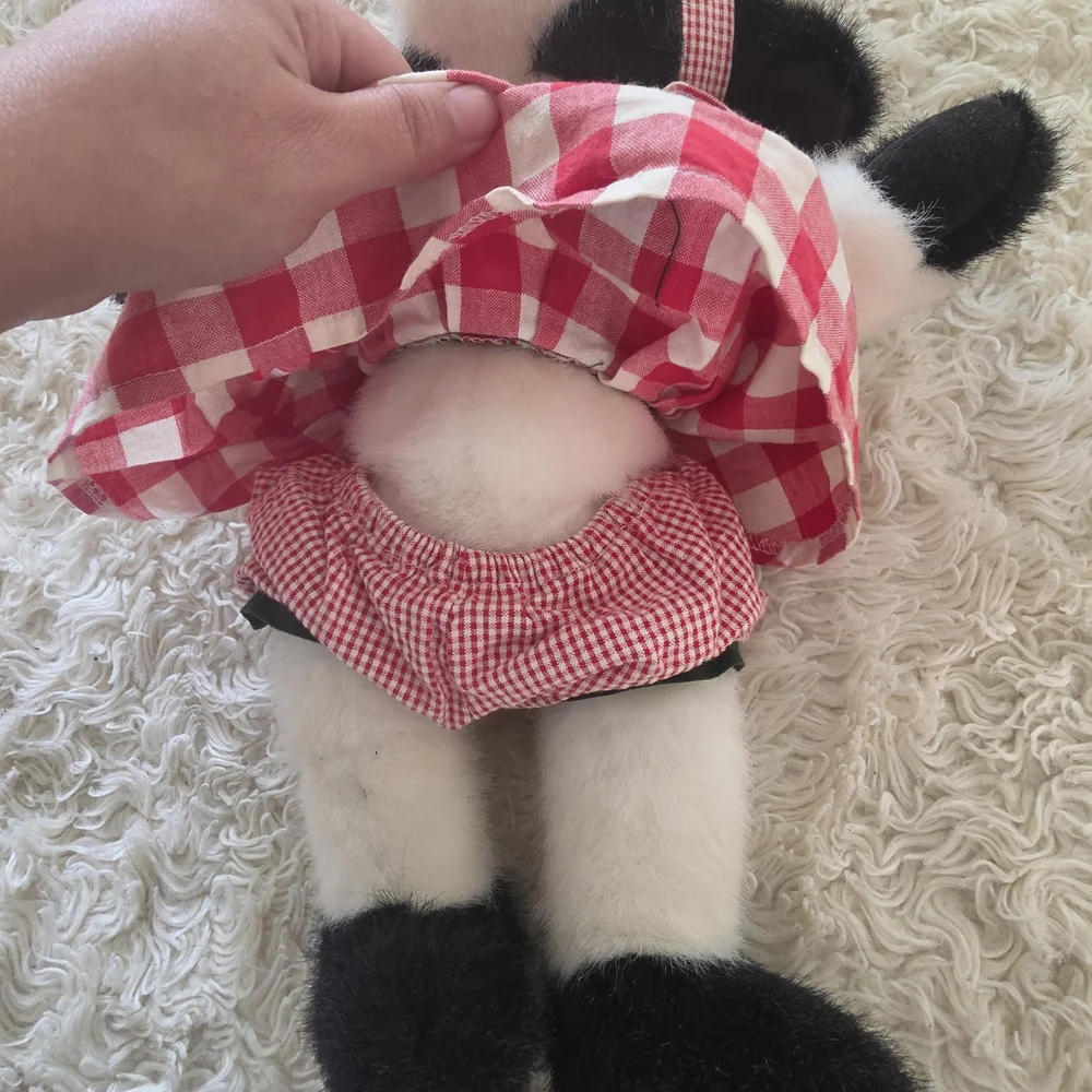 Red Gingham Cow Plush Stuffed Animal - Kids Toy